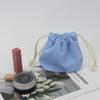 Bolsa de Cosméticos Portátil Cosméticos Lápiz Labial Mini Bolsa de Algodón Fábrica Color Puro Lienzo en Blanco Bolsa con Cordón