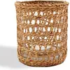 Conjunto de Copos de Palha Transfronteiriços Tecido à Mão Malha Oca Listra Vertical Enfeites Decorativos de Mesa Copo de Vela Castiçal