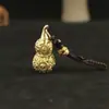 Metal Latão Auspicioso Cabacinha Oca Chaveiro Dragão Duplo Ruyi Pingente de Cabacinha Pingente de Chave de Carro Acessórios com Padrão de Dragão