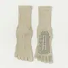Calcetines de Yoga para Mujer, Calcetines Deportivos Antideslizantes Profesionales de Cinco Dedos, Calcetines para Piso de Pilates en Interiores, Fitness, Entrenamiento, Calcetines Largos de Dedos Separados