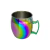 Fornecimento Transfronteiriço de Copos Moscow Mule, Copos de Coquetel de Aço Inoxidável, Copos em Formato de Tambor de Cobre Galvanizado Eletroliticamente Gravados, Taças de Vinho Personalizadas