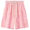 Estilo Novo de Verão 240g Tingido com Cera Vintage Algodão Puro Shorts Unissex, Absorvente de Suor, Respirável, Shorts Esportivos Casuais, Suporta Impressão Personalizada
