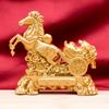 Artesanías de Metal para Riqueza Inmediata: Figura de Caballo, Símbolo de Prosperidad, Cubo Dorado, Decoración de Escritorio para Sala de Estar, Regalo de Ceremonia de Inauguración