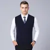 [Descuento de Outlet] Chaleco 100% Lana Pura para Hombre, Chaleco Cardigan, Chaleco de Lana con Cuello en V para Personas de Mediana Edad y Mayores