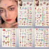 Pegatinas rojas para cejas transfronterizas nuevas pegatinas de maquillaje de escenario para niños pegatinas de maquillaje accesorios faciales pegatinas faciales de diamantes brillantes pegatinas de maquillaje para ojos