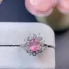 Anillo de turmalina natural puro plata de ley s925 proceso de galvanoplastia color cristalino color de fuego bueno piedra principal 6*7mm