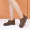 Botas Cortas de Felpa Engrosadas para Mujer de Invierno Casual Cómodas Resistentes al Desgaste Cálidas Zapatos de Madre Botas de Algodón para Nieve Slip-on
