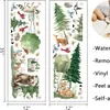 Pegatinas de Pared de Animales del Bosque Pegatinas Combinadas de Árbol de Pino Selva Animales Pequeños Decoración de Pared para Habitación Infantil Pegatinas de Pared Autoadhesivas