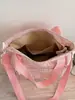 Bolsa Listrada de Um Ombro com Laço Doce Estilo Coreano Menina Mochila Solta Festa de Estudante Passeio de Férias Bolsa Transversal