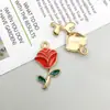 1 novo pingente de rosa em liga de prata antiga estilo retrô gota de óleo material para acessórios de joias DIY feitos em casa