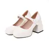 2023 nuevo zapato casual cuadrado neutro para mujer hebilla tacón perezoso zapatos de mujer zapatos de comercio exterior