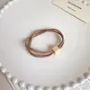 2024 Nuevo Estilo Diadema Trenzada de Doble Capa Goma Elástica Goma para el Cabello Goma para el Cabello de Mujer Diadema Anillo de Goma Juego de Cuero Cola de Caballo Alta