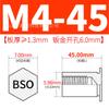 Bso-M4 Agujero Inferior 6.0 Acero al Carbono Galvanizado Pasador de Presión Hexagonal Tuerca de Presión Tornillo Varilla Roscado Completamente