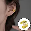 Gato Antiguo Ning Clip para Oreja de Alta Calidad para Mujer Estilo Francés Simple Estilo Frío Patrón Martillado Clip Irregular para Oreja sin Agujeros en las Orejas Genial