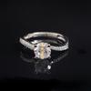 Anillo de Plata S925 con Diamante Zircón Moussan Portaanillo Vacío Diámetro 456789mm Brazo Retorcido Simple Anillo de Amor para Mujer