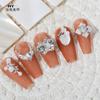 Manicura de Diamantes de Plata con Lazo de Joyería de Venta Caliente Diamantes Flash Tridimensionales Esmalte de Uñas Decorativo Diamantes Acabado Set de Uñas Decoración