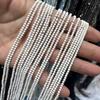 Cuentas Mimi 2-3 mm Turquesa blanca brillante redondas finas hilo Cuentas de piedra preciosa Mini Be