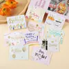 Novo conjunto de cartões de aniversário criativos em inglês transfronteiriços, apresentando um design sofisticado e um envelope correspondente