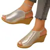 Sandalias de cuña casuales cómodas para mujer de talla grande, estilo slip-on, nuevas de verano 2026, talla única para todos