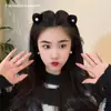 Lindo Gato de Dibujos Animados Oreja de Felpa Pequeño Pinza de Agarre Femenina Dulce Princesa Cabeza Flequillo Suelto Pinza para el Cabello Tocado Pinza para el Cabello
