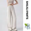 Pantalones de pierna ancha de lino Tencel para mujer, estilo fino de primavera y verano, nuevo modelo 2026, pantalones rectos casuales fluidos de seda helada fresca