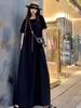 Vestido CSM de Manga Corta, Largo hasta la Rodilla, Talla Grande, Corte Holgado, Adelgazante, Versátil, Cuello Redondo, Sin Cierre, Falda Larga