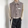 Chaleco abrigo de cuadros retro de Corea del Sur para hombre primavera y otoño estilo estilista Chanel cuello en V elegante moda chaleco corto para hombre