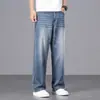 Jeans rectos para hombre, pantalones anchos holgados de verano finos, pantalones elegantes para hombre de moda ultrafinos