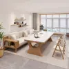 Seleção rigorosa de mesa de madeira maciça com tampo em rocha, novo estilo chinês cor creme, mesa de estudo, mesa de computador para integração com sala de estar, mesa de jantar