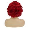 República de China retro puntos laterales rojos cabello corto rizado venta al por mayor de fábrica peluca de seda de alta temperatura para mujer estilo europeo y americano cabello corto rizado de 14 pulgadas