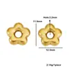 Aço Inoxidável Banhado a Ouro 18K, Pingente Flor Bolha Tridimensional que Preserva a Cor, Acessórios de Joias Pequenos para Colar Pulseira DIY