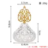 Adorno Superior Dorado Tallado Estilo Europeo Superficie Romboidal Caja de Dulces para Boda Caja de Plástico Transparente para Guardar Dulces Caja de Recuerdos para Fiesta de Boda