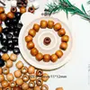 Cuentas Redondas de Agujero Grande Cuentas de Arce Natural Cuentas Sueltas Madera Maciza Teñida Accesorios para Ropa Cuentas para Cordón Accesorios para Joyería DIY