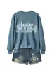 MAMÁ DE HOCKEY Tienda Independiente de Amazon Wish Sudadera de Manga Larga con Cuello Redondo para Mujer, Moda Versátil y Cómoda para Otoño e Invierno