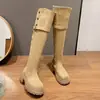 Botas Largas Maillard para Mujer Otoño e Invierno 2025 Nuevas de Suela Gruesa de Caña Ancha de Dos Usos Plegables para Alargar con Tacón Grueso Botas Altas