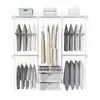 Armario metálico modular 1.1-2.5 m de ancho perchero abierto apartamento pequeño perchas dormitorio columna AA almacenamiento