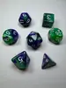 Patrón de mármol multicolor de dos colores tablero de juego de mazmorra juego de rol dnd acrílico poliédrico set de 7 piezas dados
