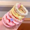Banda de goma para el pelo para niñas, colorida y grande, con forma de círculo, que no se pega al pelo. Accesorios coreanos para el pelo de bebés. Banda para el pelo.