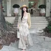 Vestido LS Estilo Resort Dulce de Cuello en V con Tirantes Finos Guangzhou Shisanhang 2026 Nuevo Estilo de Verano Falda para Mujer 61611#