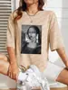 Camiseta Feminina Mona Lisa Verão Respirável Casual Camiseta Solta Macia Top Moda Hip Hop Roupas