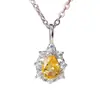 Colgante de Citrino Natural 2025 S925 Joyería de Moda Collar Cadena para Clavícula Joyería para Mujer Colgante Venta al por Mayor