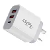 Carregador Pd de Nitreto de Gálio 45W Novo Adaptador de Três Portas Padrão Australiano 45W USB Duplo + Pd Padrão Britânico Três Portas Carregamento Direto