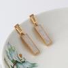 Pendientes largos de resina con forma cuadrada geométrica de estilo japonés y coreano, pendientes elegantes y sencillos de moda, pendientes femeninos con aguja de plata S925