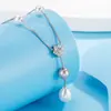 Nuevo Collar de Zirconia Flor Estrellada Perla de Alto Gama Otoño e Invierno para Mujer, Cadena de Suéter de Lujo Ligero Accesorios Gargantilla
