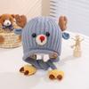 Sombrero nuevo para niños ins otoño e invierno caricatura pequeño asta protección para las orejas sombrero de lana para niños y niñas de 3 a 8 años sombrero de punto