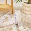 Cinta Dura de Puntos de 1.5 cm con Bordes Ondulados, Cinta con Patrón de Puntos para Envolver Regalos y Accesorios de Moños
