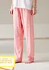 Pijama para Mujer Verano Casual Algodón Peinado Pantalón Individual Transpirable Ropa de Casa Pantalones Estilo Delgado