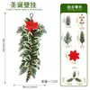 Decoração de Natal transfronteiriça para pendurar na parede, bico-de-papagaio artificial, folhas de azevinho, bagas vermelhas, arranjo floral pendurado, decoração para pendurar na janela atacado