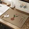 Mantel individual para plato de cena de lino sintético, Esterilla especial para escurrir platos en encimera de cocina, Mantel impermeable para mesa de fregadero, Multimaterial