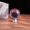 Atacado Transfronteiriço Colorido Alça de Cristal Furo Único Bola Multifacetada Liga de Zinco Puxador de Porta de Armário Gaveta Alça de Cristal